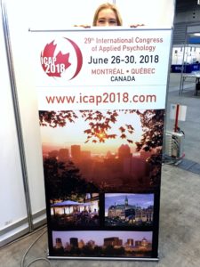 An ICAP 2018 banner stand in APA Annual Convention 2016.